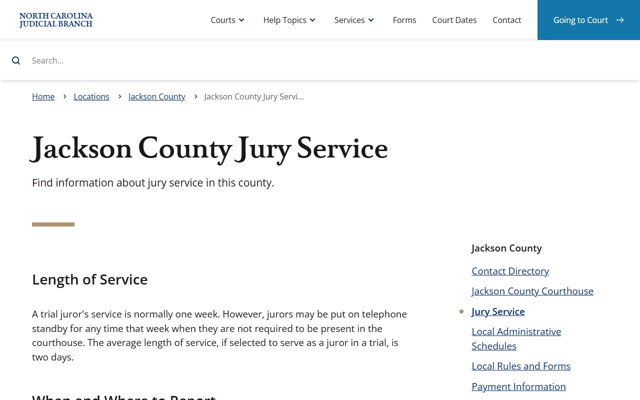 Jackson County court dockets administrative schedules
