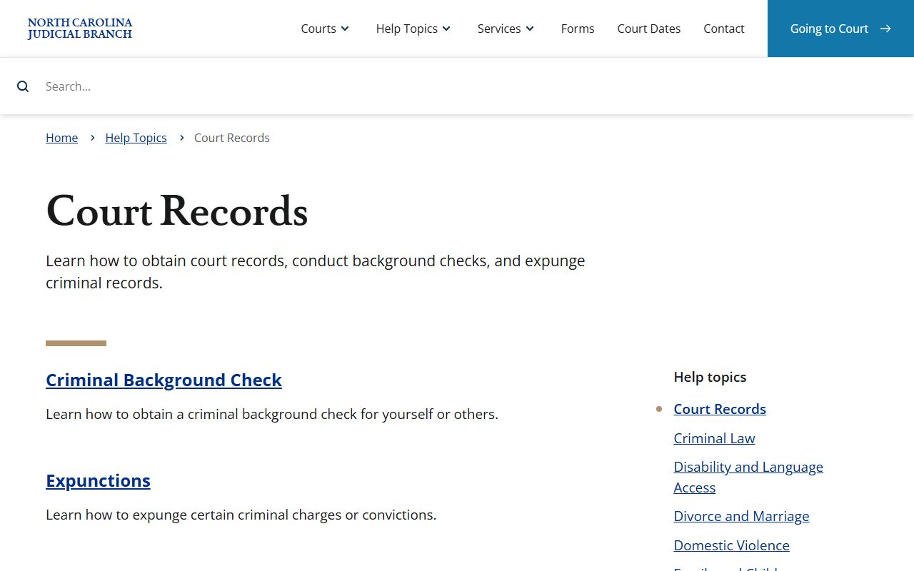 Jackson County court records help topic for court record types