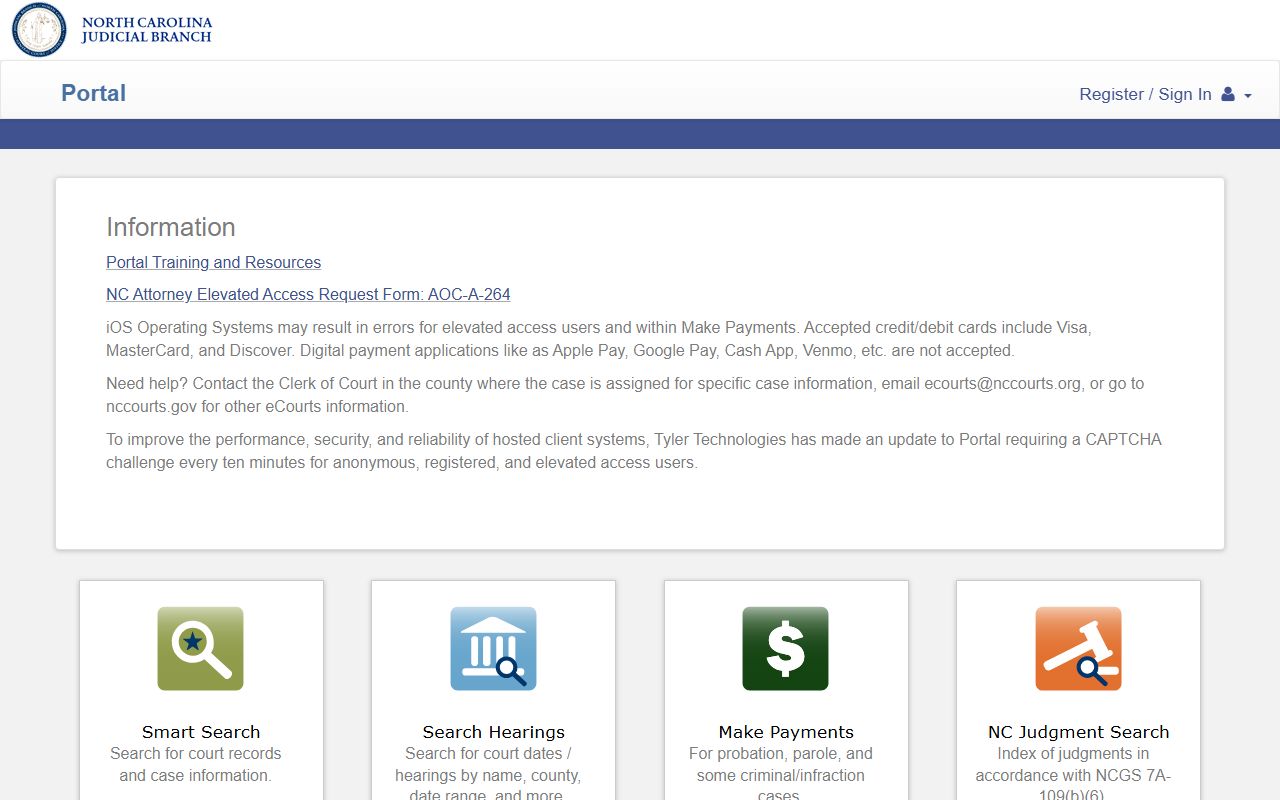Jackson County court records eCourts Portal dashboard