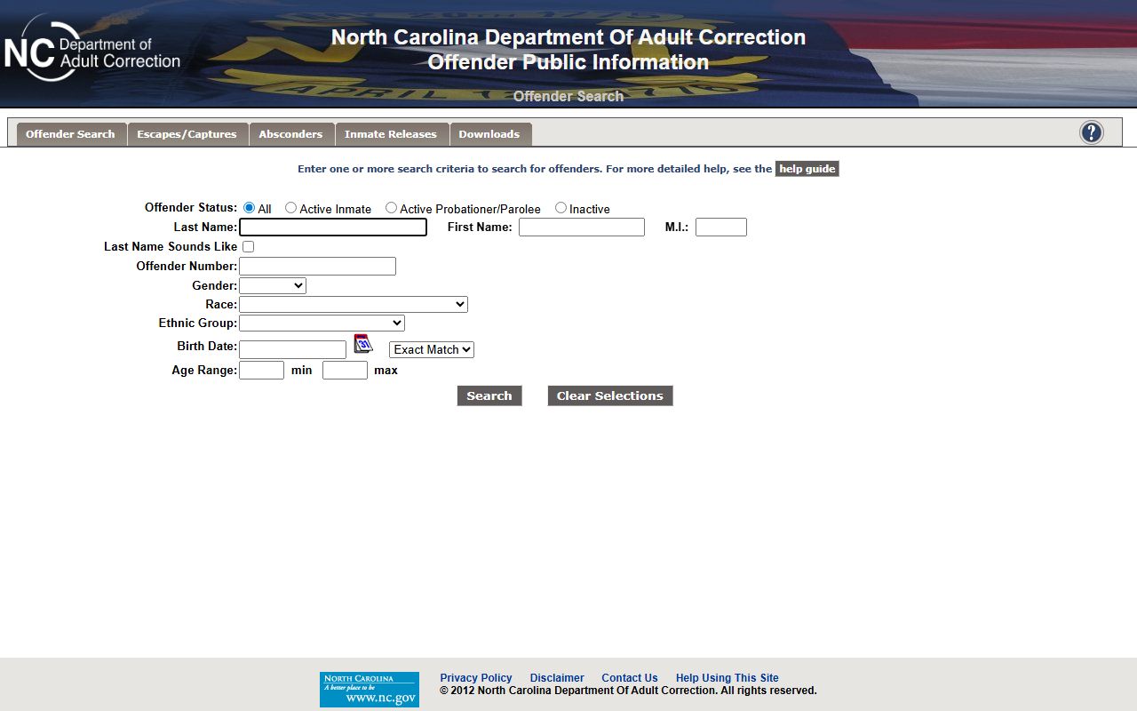 Jackson County inmate records NC DAC offender search