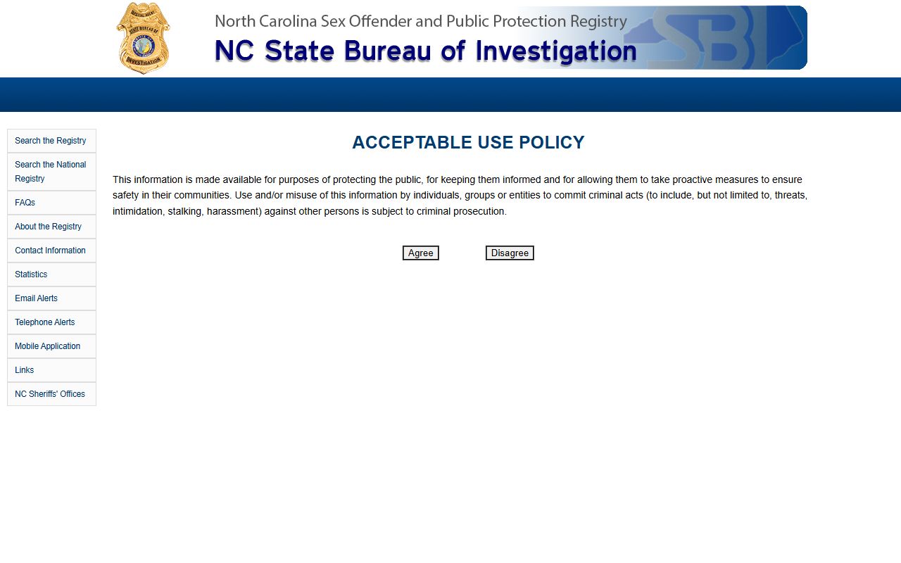 Jackson County inmate records NC SBI Sex Offender Registry