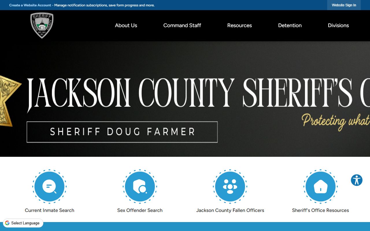 Jackson County warrant records and Sheriff Office contacts
